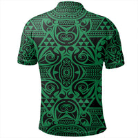 Unisex Polynesian Kakau Turtle Green Polo Shirt - Polynesian Pride