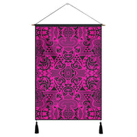 Polynesian Kakau Turtle Pink Hanging Poster - AH Hanging Poster 43 x 65 cm Cotton And Linen - Polynesian Pride