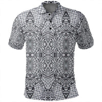Unisex Polynesian Lauhala Mix White Polo Shirt - Polynesian Pride