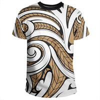 Polynesian Maori Ethnic Ornament Gold T Shirt - Polynesian Pride