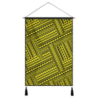 Polynesian Nation Yellow Hanging Poster - AH Hanging Poster 43 x 65 cm Cotton And Linen - Polynesian Pride