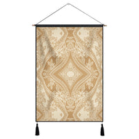 Polynesian Plumeria Mix Gold Hanging Poster - AH Hanging Poster 43 x 65 cm Cotton And Linen - Polynesian Pride