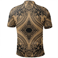Unisex Polynesian Plumeria Mix Gold Black Polo Shirt - Polynesian Pride