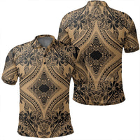 Unisex Polynesian Plumeria Mix Gold Black Polo Shirt Unisex Art - Polynesian Pride