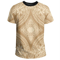 Polynesian Plumeria Mix Gold T Shirt - Polynesian Pride