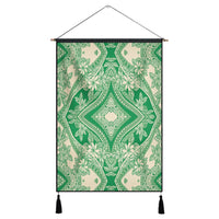 Polynesian Plumeria Mix Green Hanging Poster - AH Hanging Poster 43 x 65 cm Cotton And Linen - Polynesian Pride
