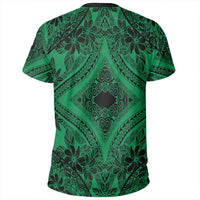 Polynesian Plumeria Mix Green Black T Shirt - Polynesian Pride