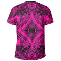 Polynesian Plumeria Mix Pink Black T Shirt - Polynesian Pride
