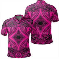 Unisex Polynesian Plumeria Mix Pink Black Polo Shirt Unisex Art - Polynesian Pride