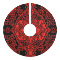 Polynesian Plumeria Mix Red Black Tree Skirt - Polynesian Pride