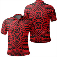 Unisex Polynesian Seamless Red Polo Shirt Unisex Art - Polynesian Pride