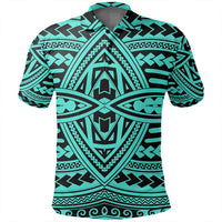 Unisex Polynesian Seamless Turquoise Polo Shirt - Polynesian Pride