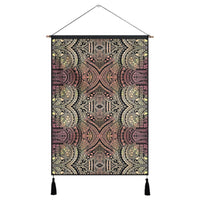 Polynesian Symmetry Brown Hanging Poster - AH Hanging Poster 43 x 65 cm Cotton And Linen - Polynesian Pride
