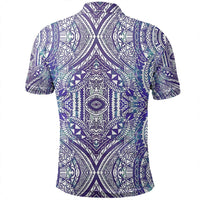 Unisex Polynesian Symmetry Gardient Violet Polo Shirt - Polynesian Pride