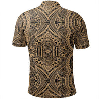 Unisex Polynesian Symmetry Gold Polo Shirt - Polynesian Pride
