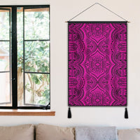 Polynesian Symmetry Pink Hanging Poster - AH Hanging Poster 50 x 75 cm Cotton And Linen - Polynesian Pride