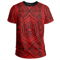 Polynesian Symmetry Red T Shirt - Polynesian Pride