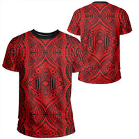 Polynesian Symmetry Red T Shirt Unisex Polyester - Polynesian Pride