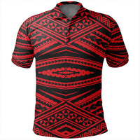 Unisex Polynesian Tatau Red Polo Shirt - Polynesian Pride