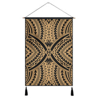 Polynesian Tradition Gold Hanging Poster - AH Hanging Poster 43 x 65 cm Cotton And Linen - Polynesian Pride