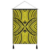 Polynesian Tradition Yellow Hanging Poster - AH Hanging Poster 43 x 65 cm Cotton And Linen - Polynesian Pride