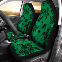 Polynesian Turtle Palm And Sea Pebbles Green Car Seat Cover - Polynesian Pride