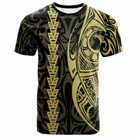 Polynesian T Shirt Tribal Warrior Style Unisex GOLD - Polynesian Pride