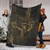 Hawaii Premium Blanket - King Of Hawaii With Hawaiian Girls Yellow Version - Polynesian Pride