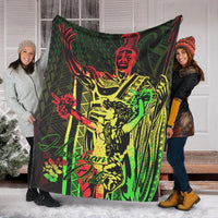 Hawaii Premium Blanket - King Of Hawaii With Hawaiian Girls Reggae Version - Polynesian Pride