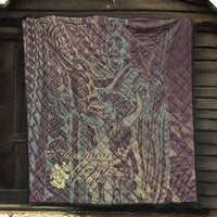 Hawaii Premium Quilt - King Of Hawaii With Hawaiian Girls Brown Version - Polynesian Pride