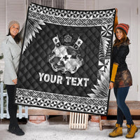 (Custom Personalised) Tonga Coat Of Arms Premium Quilt Simplified Version - Black LT8 - Polynesian Pride