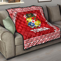 Tonga Coat Of Arms Premium Quilt Simplified Version - Red LT8 - Polynesian Pride
