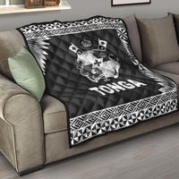 Tonga Coat Of Arms Premium Quilt Simplified Version - Black LT8 - Polynesian Pride