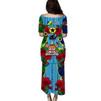 Malampa Fiji Day Hibiscus Puletasi Dress Style LT6 - Polynesian Pride