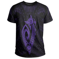 Hawaii Kakau Makau Fish Hook Polynesian T Shirt Purple - Polynesian Pride