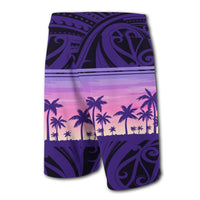 Hawaii Palm Trees Polynesian - Board Shorts - Purple - Haka Style - Polynesian Pride