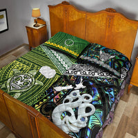 New Zealand And Cook Islands Quilt Bed Set Together - Paua Shell LT8 - Polynesian Pride