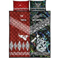 New Zealand And Tonga Quilt Bed Set Together - Paua Shell LT8 - Polynesian Pride