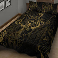 Hawaii Quilt Bed Set - King Of Hawaii With Hawaiian Girls Yellow Version - Polynesian Pride