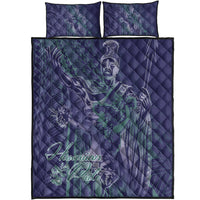 Hawaii Quilt Bed Set - King Of Hawaii With Hawaiian Girls Purple Version - Polynesian Pride