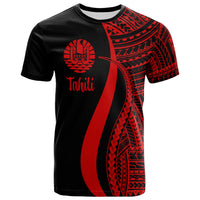 Tahiti T Shirt Red Polynesian Tentacle Tribal Pattern Unisex Red - Polynesian Pride