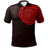 Polo Shirt Polynesian Flowers Tattoo Style - Polynesian Pride
