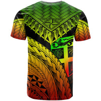 Fiji Custom T Shirt Reggae Polynesian Necklace and Lauhala - Polynesian Pride
