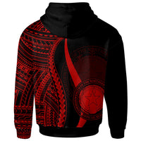 Northern Mariana Islands Hoodie Red Tentacle Tribal Pattern - Polynesian Pride