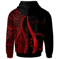Cook Islands Hoodie Red Tentacle Tribal Pattern - Polynesian Pride