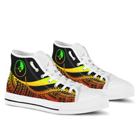 Yap Custom Personalised High Top Shoes Reggae - Polynesian Tentacle Tribal Pattern Unisex White - Polynesian Pride