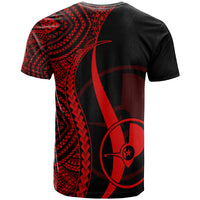 Yap Custom T Shirt Red Micronesian Tentacle Tribal Pattern - Polynesian Pride