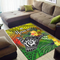 The Shaka Hawaii Area Rug Tropical Flowers Reggae Version LT13 - Polynesian Pride