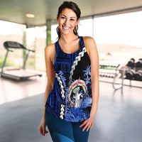 Northern Mariana Islands Women Tank Top Polynesian Style Blue Color LT6 - Polynesian Pride