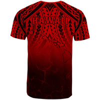 Hawaii Polynesian Kanaka Map Eruption T Shirt Roman Style Red - Polynesian Pride